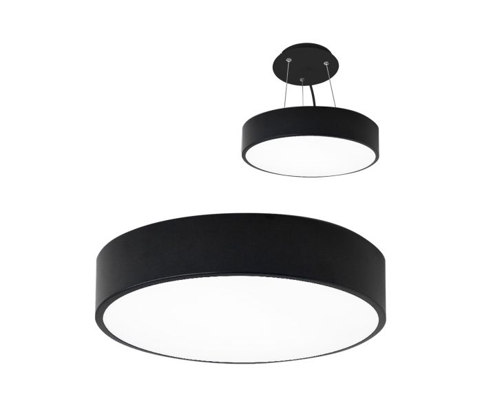 05460,19 Medina black d60 h10 Led 48W (4000K) 2 mounting types: ceiling and suspended