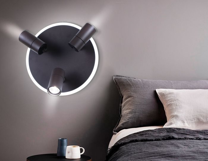 Swivel LED wall and ceiling lamp FW265/3 SCF coffee sand LED 6400K+4200K 16W+3W*3 D280*120