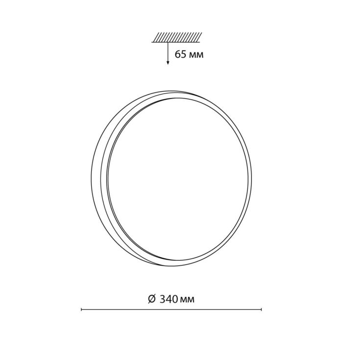 7628/CL PALE 027 Luminaire plastic/white/beige under wood LED 30W without remote control 4000K D340 IP43 LOSTA