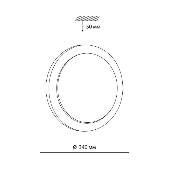 7606/CL PALE SN 023 Luminaire plastic/white/brown under wood LED 30W without remote control 4000K D340 IP43 KAFA