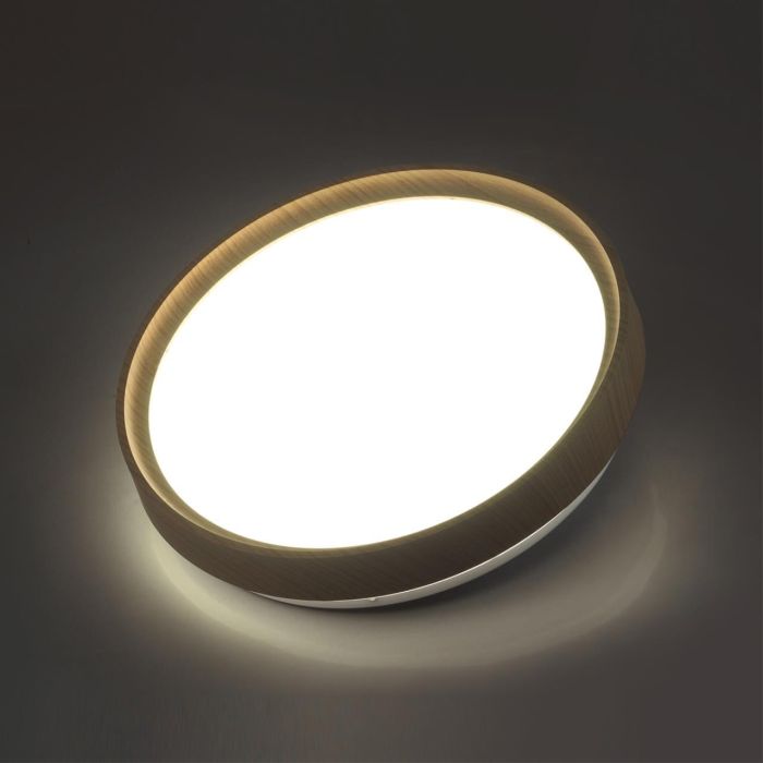 7603/CL PALE SN 018 Luminaire plastic/white/light brown under wood LED 30W without remote control 4000K D330 IP43 WOODI