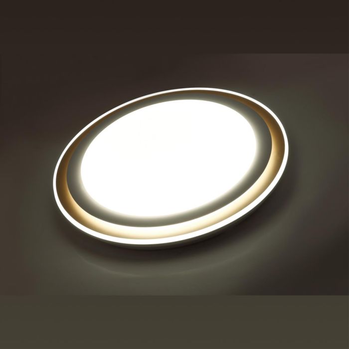 7630/DL PALE SN 041 Luminaire plastic/white/gold LED 48W with remote control 3000-6000K D410 IP43 remote control SETTA