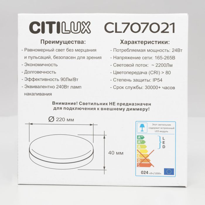 Citilux Lumen CL707021 LED Weatherproof Light Fixture