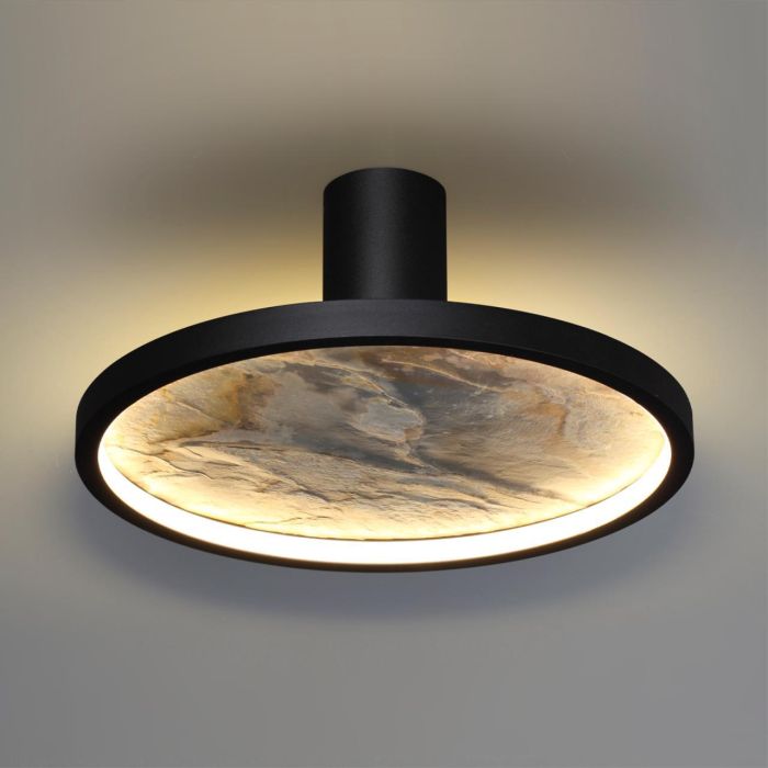 5078/25L L-VISION ODL24 black/grey/beige/metal/natural stone/acrylic Wall/ceiling luminaire. LED 25W 3000K STOFLAKE