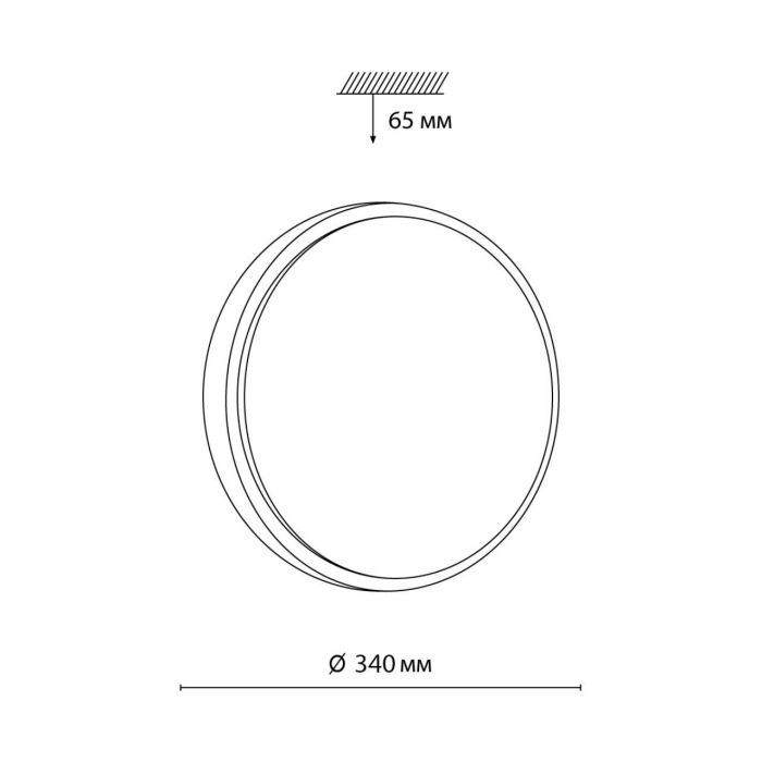 7607/CL PALE SN 026 Luminaire plastic/white/beige under wood LED 30W without remote control 4000K D340 IP43 LOSTA