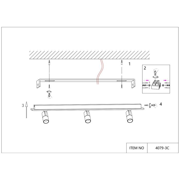 Ceiling lamp Trick 4079-3C. TM Favourite