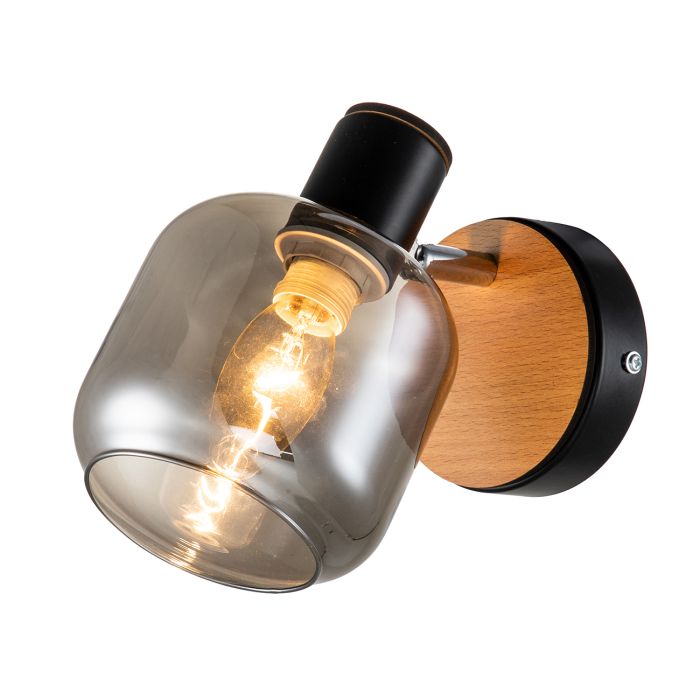 Spotlight Escada 10177/1A E14*40W Black/Chrome/Wood