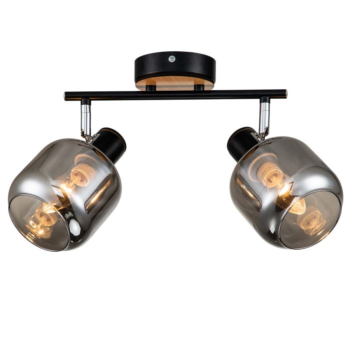 Spotlight Escada 10177/2A E14*40W Black/Chrome/Wood