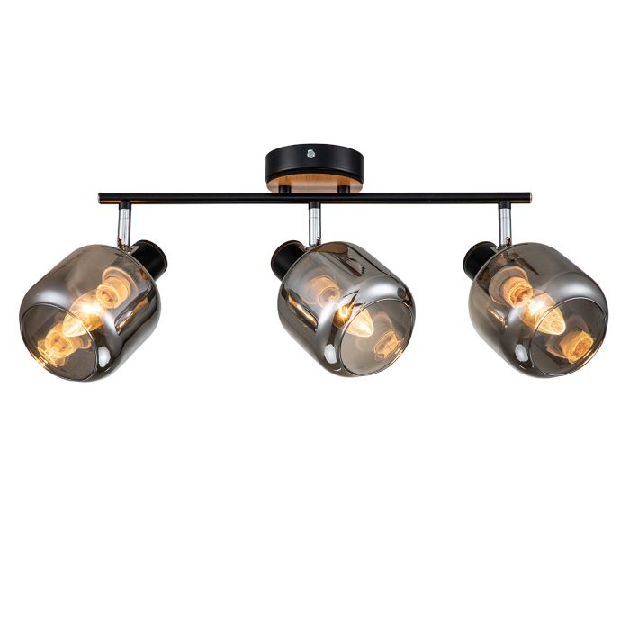 Spotlight Escada 10177/3A E14*40W Black/Chrome/Wood