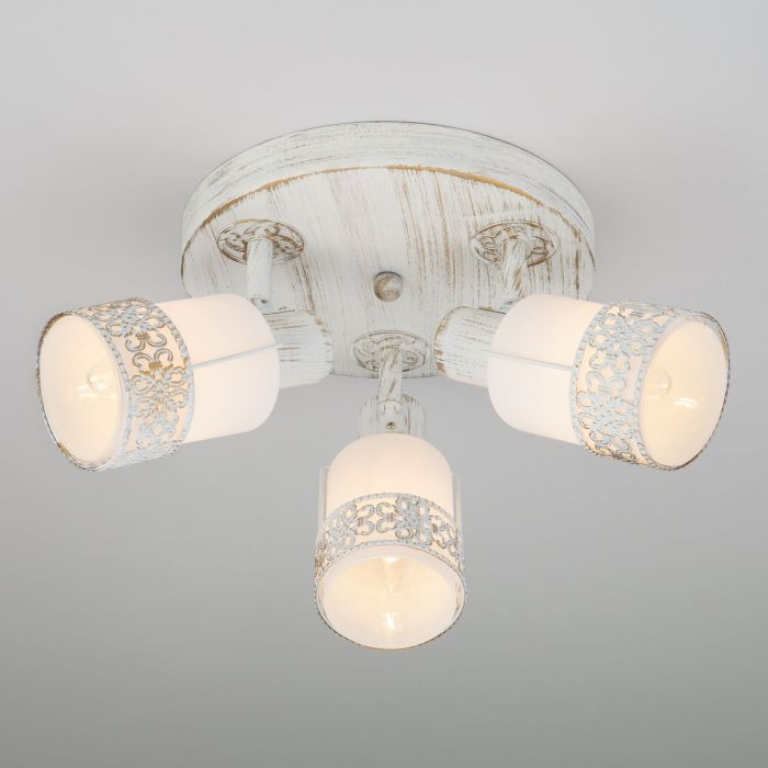 Ceiling lamp with glass luminaires 20026/3 white with gold