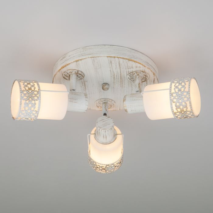 Ceiling lamp with glass luminaires 20026/3 white with gold