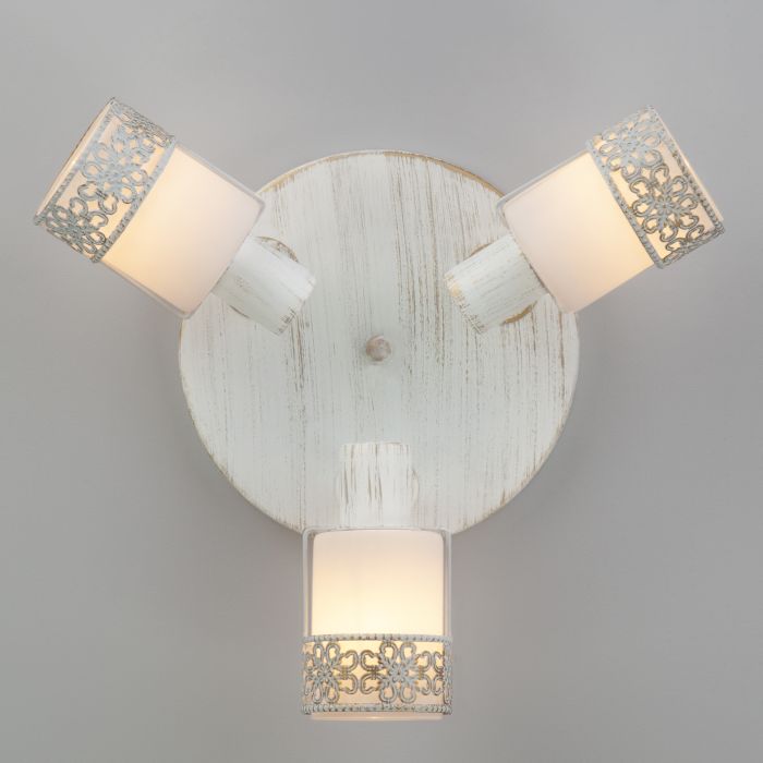 Ceiling lamp with glass luminaires 20026/3 white with gold