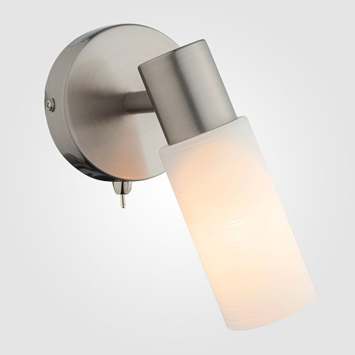 Wall lamp with glass plafond 20043/1 satin-nickel