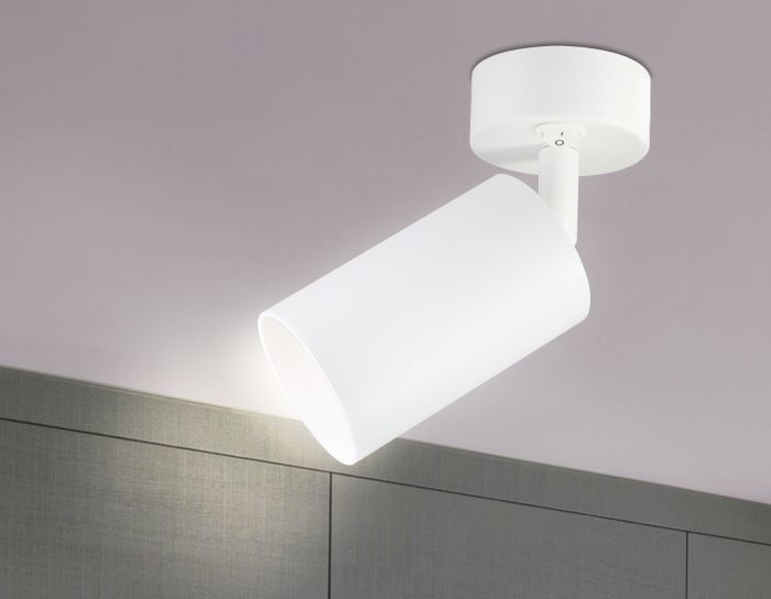 Overhead spotlight with switch TA126 WH white GU10 max 12W D70*164*D55