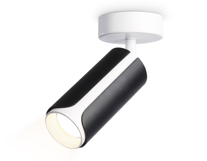 Surface-mounted swivel spot with replacement lamp TN51594 BK/WH black/white GU10 D58*195