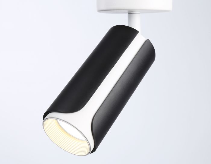 Surface-mounted swivel spot with replacement lamp TN51594 BK/WH black/white GU10 D58*195