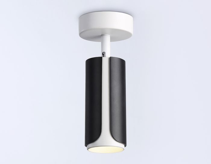 Surface-mounted swivel spot with replacement lamp TN51594 BK/WH black/white GU10 D58*195