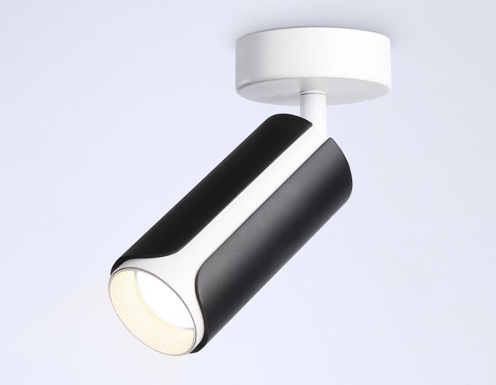 Surface-mounted swivel spot with replacement lamp TN51594 BK/WH black/white GU10 D58*195