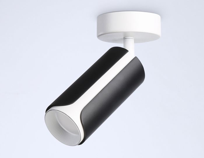 Surface-mounted swivel spot with replacement lamp TN51594 BK/WH black/white GU10 D58*195