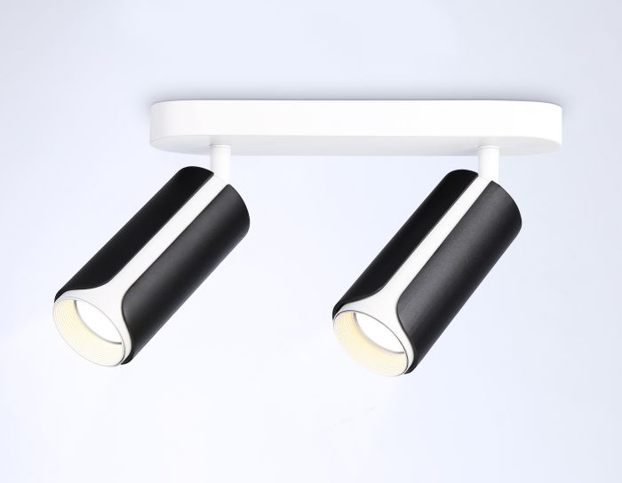 Wall and ceiling swivel spot with changeable lamp TN51598/2 BK/WH black/white GU10/2 260*60*195