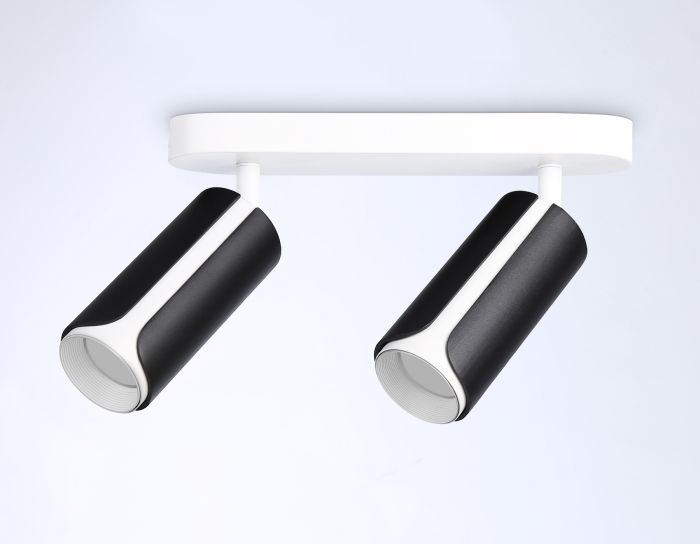 Wall and ceiling swivel spot with changeable lamp TN51598/2 BK/WH black/white GU10/2 260*60*195