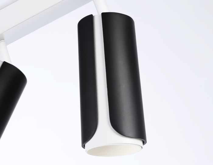 Wall and ceiling swivel spot with changeable lamp TN51605/3 BK/WH black/white GU10/3 380*60*195