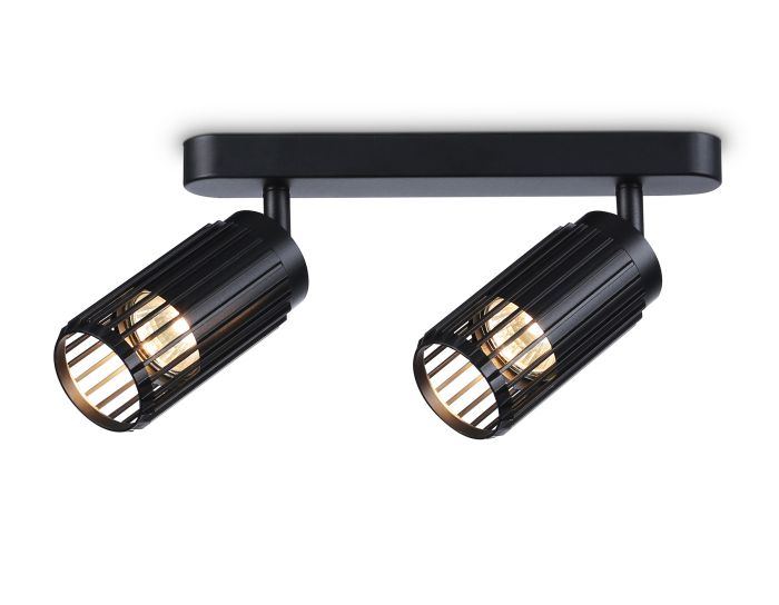 Wall and ceiling swivel spot light with replaceable lamp TN51685/2 BK black GU10/2 260*60*180