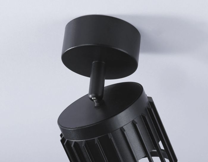 Surface-mounted rotating spot with replaceable lamp TN71159 BK black GX53 D100*125