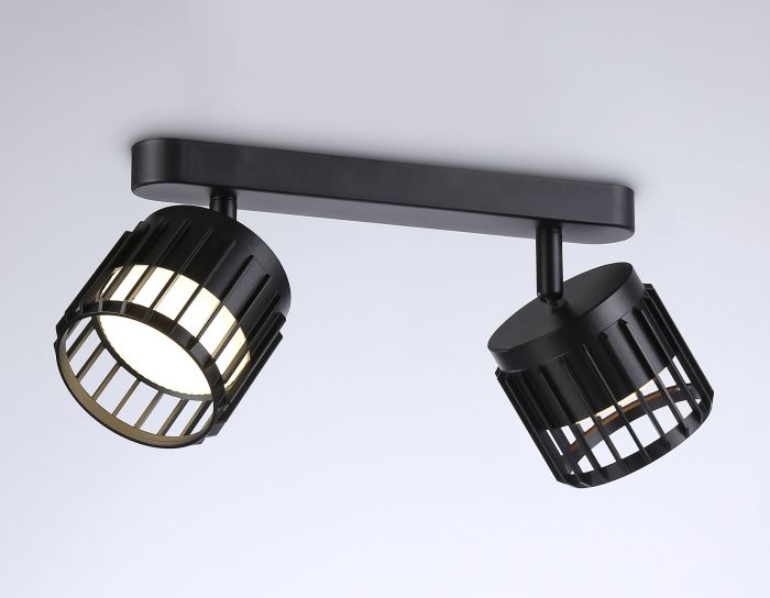 Wall and ceiling swivel spot with changeable lamp TN71163/2 BK black GX53/2 260*100*125