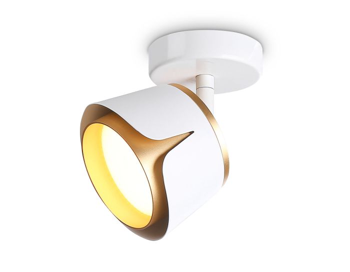 Surface-mounted rotating spot light with replaceable lamp TN71224 WH/GD white/gold GX53 D100*147