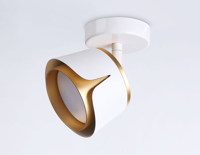 Surface-mounted rotating spot light with replaceable lamp TN71224 WH/GD white/gold GX53 D100*147