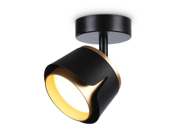 Overhead rotating spot with changeable lamp TN71227 BK/GD black/gold GX53 D100*147