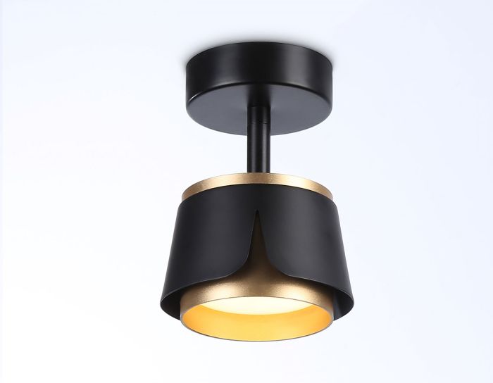 Overhead rotating spot with changeable lamp TN71227 BK/GD black/gold GX53 D100*147