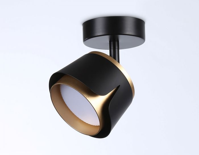 Overhead rotating spot with changeable lamp TN71227 BK/GD black/gold GX53 D100*147