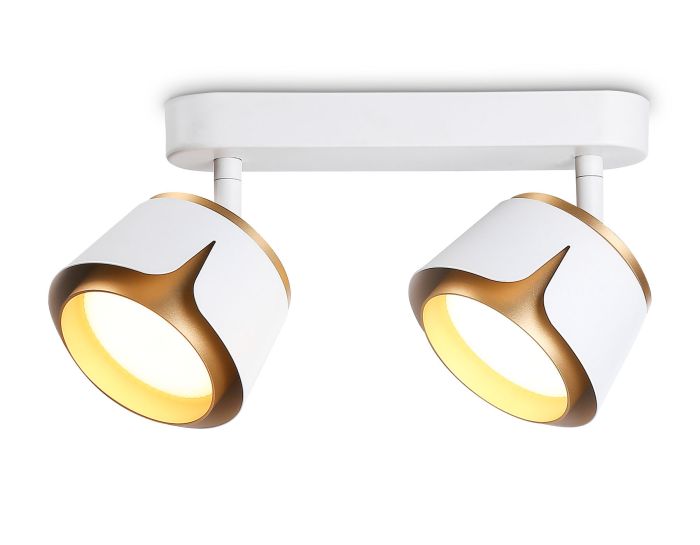 Wall and ceiling swivel spot with replaceable lamp TN71229/2 WH/GD white/gold GX53/2 220*100*147