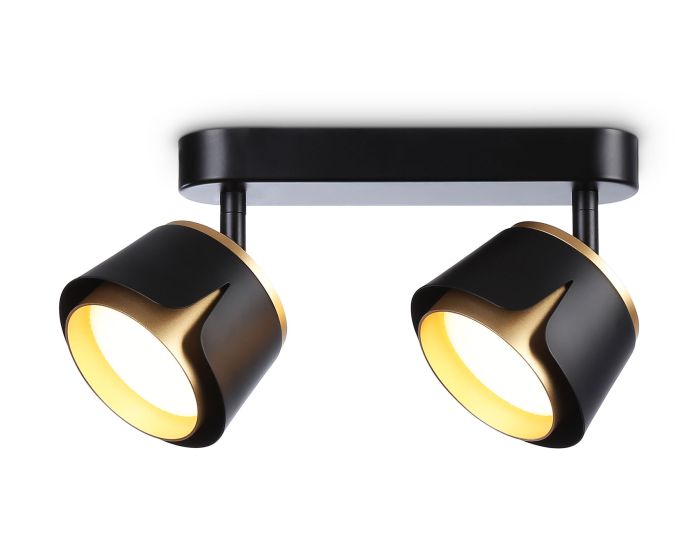 Wall and ceiling swivel spot with changeable lamp TN71231/2 BK/GD black/gold GX53/2 220*100*147