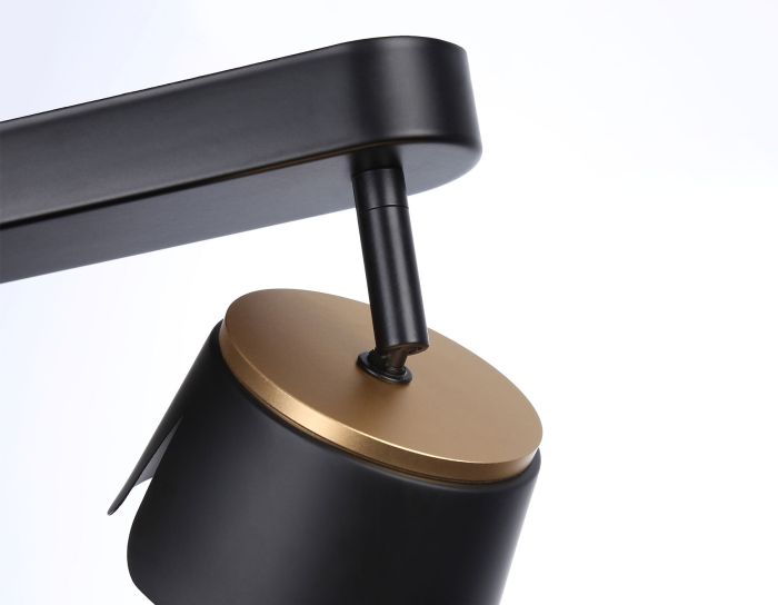 Wall and ceiling swivel spot with changeable lamp TN71231/2 BK/GD black/gold GX53/2 220*100*147