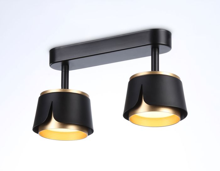 Wall and ceiling swivel spot with changeable lamp TN71231/2 BK/GD black/gold GX53/2 220*100*147