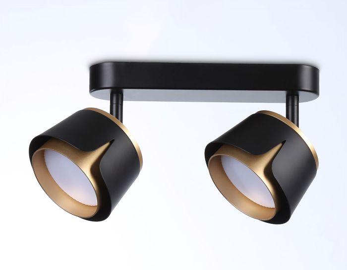 Wall and ceiling swivel spot with changeable lamp TN71231/2 BK/GD black/gold GX53/2 220*100*147