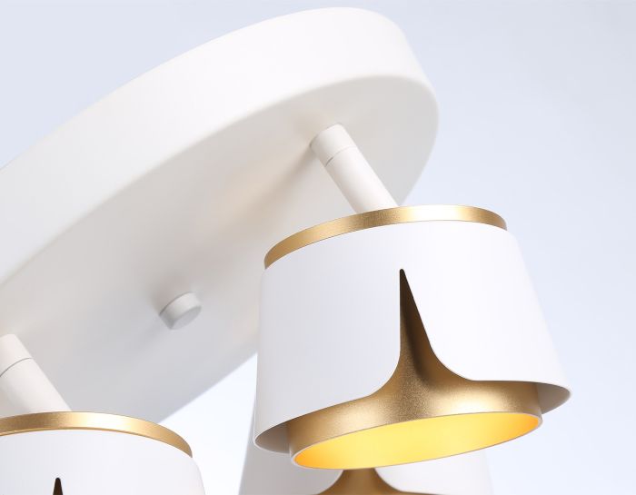 TN71241/4 WH/GD White/Gold GX53/4 D250*147 Wall and Ceiling Swivel Spot with Replacement Lamp TN71241/4 WH/GD