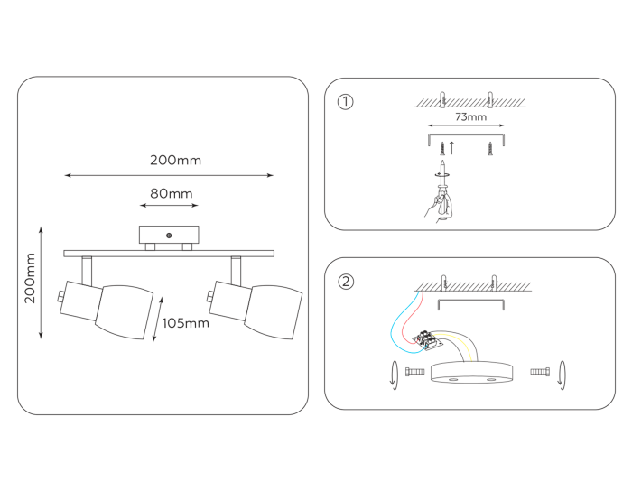 Wall and ceiling spot TR3963/2 CH/FR chrome/white matt E27*2 max 40W 200*105*200