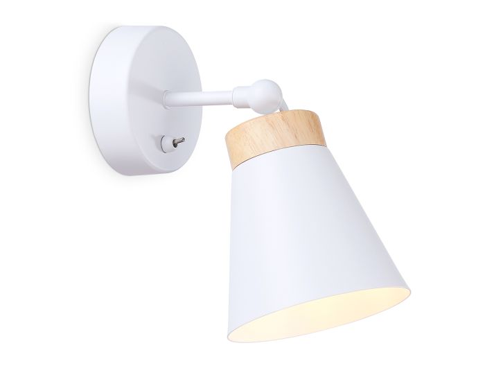 TR8213 WH/LW white/light wood E27 max 40W D120*252 overhead spot with loft style switch