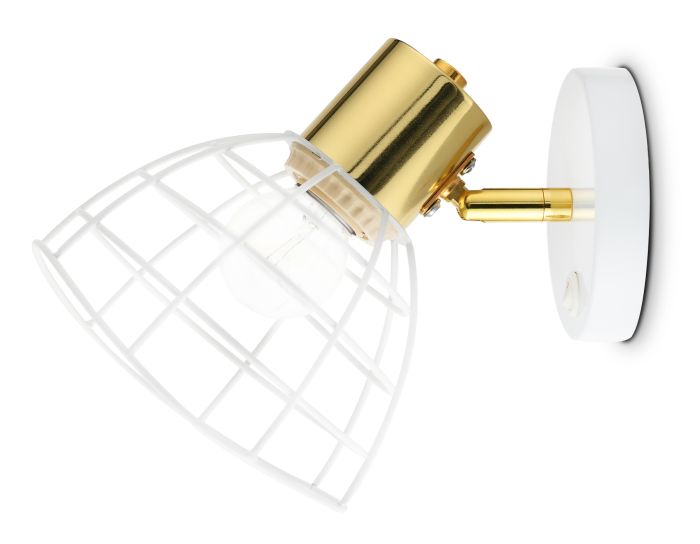 TR8600 WH/GD White/Gold E27 max 40W 154*145*205 overhead spot with loft style switch TR8600 WH/GD