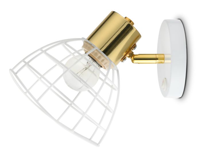 TR8600 WH/GD White/Gold E27 max 40W 154*145*205 overhead spot with loft style switch TR8600 WH/GD