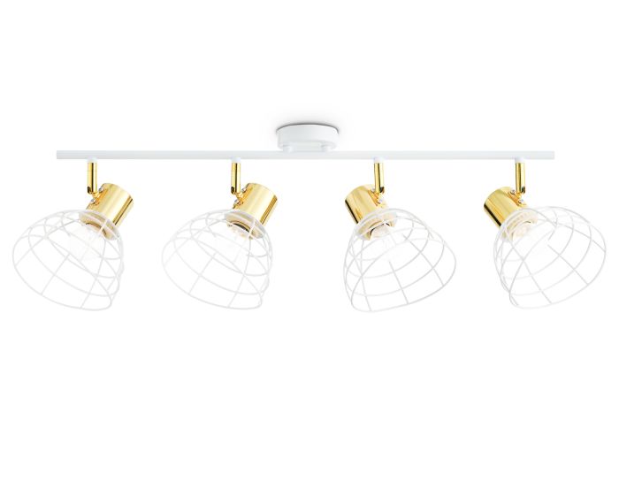 Loft style wall and ceiling spot TR8603/4 WH/GD white/gold E27*4 max 465*154*230