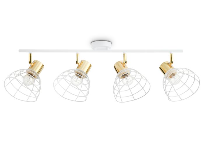 Loft style wall and ceiling spot TR8603/4 WH/GD white/gold E27*4 max 465*154*230