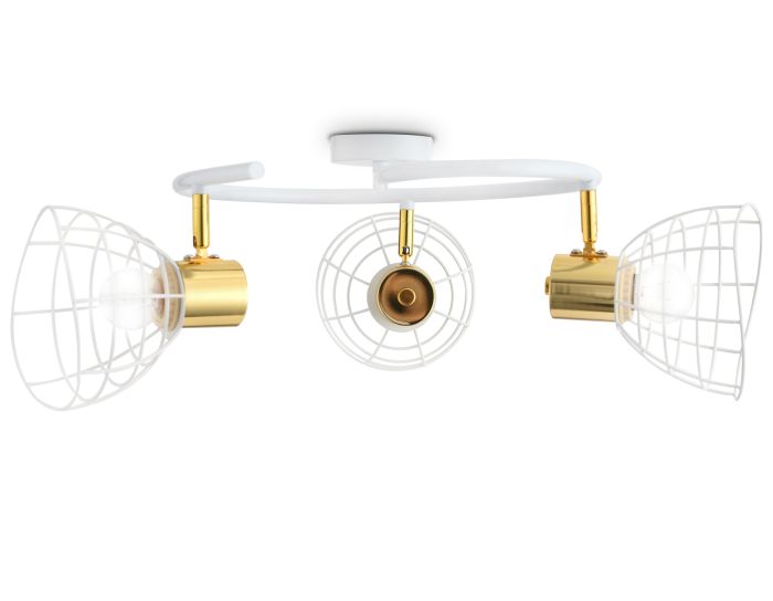 TR8605/3 WH/GD White/Gold E27*3 max 40W D325*230 loft style wall and ceiling spot TR8605/3 WH/GD