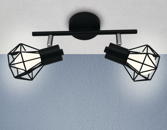 TR8621/2 BK/CH Black/Chrome E27*2 max 40W 260*91*175 loft style wall and ceiling spot light TR8621/2 BK/CH