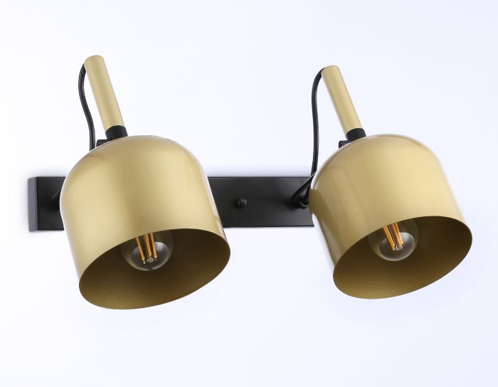 Wall and ceiling spot TR97106/2 GD/BK gold/black E27*2 max 40W D130*223*273